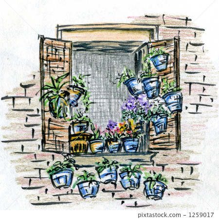 Italian window - Stock Illustration [1259017] - PIXTA