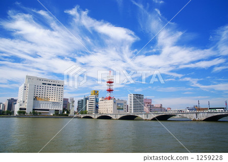 The streets of Bandai bridge and Niigata city 1259228