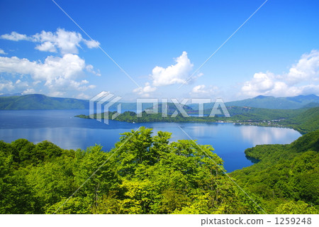 新鮮的綠色Towada湖·紫色tei 1259248