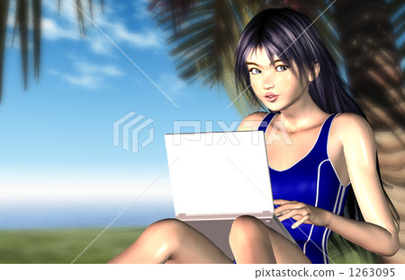 游泳衣和個人電腦01 1263095