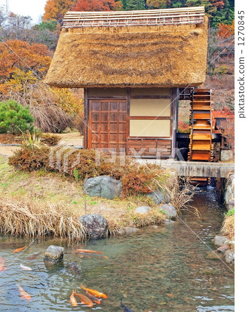 水車 水磨 乾枯的草 1270845