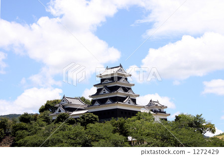 ozu castle, blue sky, cloud 1272429