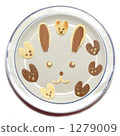 Rabbit cookie with dish 1279009