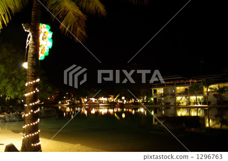 Night view of pool resort in Cebu Island Night view of pool resort in Cebu Island 1296763