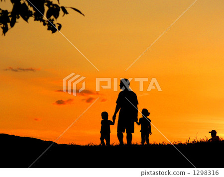 日落女孩孩子 1298316