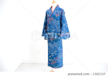 kimono, japanese pattern, indigo blue 1302137