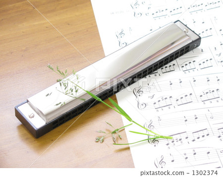 口琴和樂譜[練習/課程圖像] [自然品味]（側面） 1302374