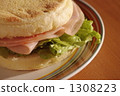 muffin, ham, breakfast 1308223