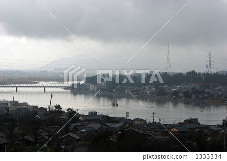Walking around Mikuni Municipal · The streets of Mikuni Minato along Kuzuryu River estuary 1333334