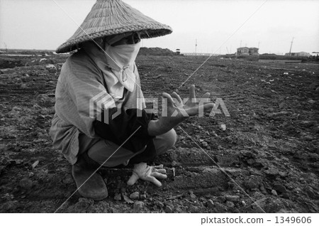 編制的日本草帽 農作地 農活 1349606