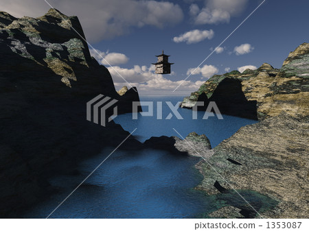 漂浮在海岸上的房子 1353087