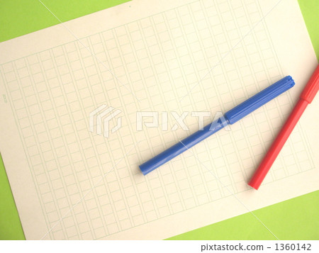 Manuscript paper and red pen [Correction, composition, essay, learning image] 1360142