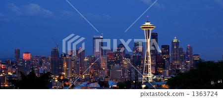 Seattle downtown night view from Kerry Park, Washington, USA Seattle downtown night view from Kerry Park, Washington, USA 1363724