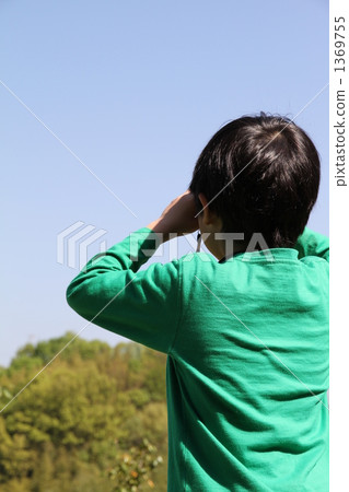 雙筒望遠鏡 雙目 少年 1369755