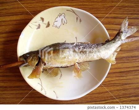 野生香魚 淡水魚類菜餚 鹽烤鮭魚 1374374