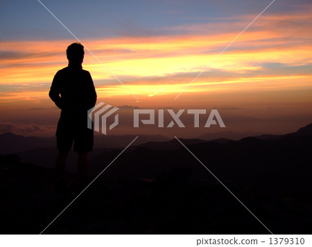sunset, mount kita, person 1379310
