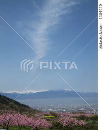 Momosaka peach fields and Southern Alps 3 Momosaka peach fields and Southern Alps 3 1384930