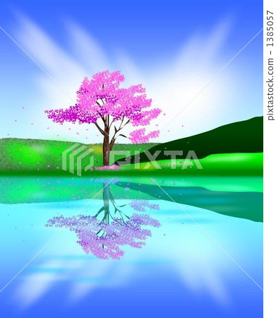 Spring, Sakura in water 1385057