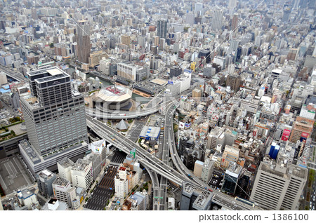 Aerial view of Osaka Namba, Near Minato-cho 1386100