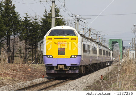 Limited express swan (485 series 3000 series) Esashi line between Kamiiso and Yafurai (Shin) 1387226