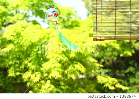 A yuru glass wind chime and a garden with a sledge 1 A yuru glass wind chime and a garden with a sledge 1 1388674