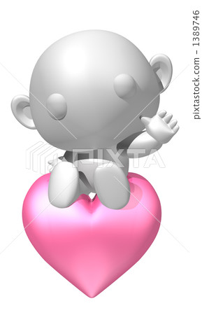 A doll sitting on the heart 1389746