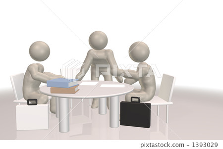 3 People Meeting Stock Illustration 1393029 Pixta