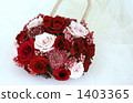 bag bouquet, scabiosa, rose 1403365
