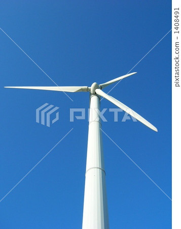 Blue sky and white windmill 1408491