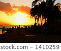 黃昏 日落 威基基海灘 1410259