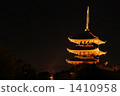 toji temple five-story pagoda, lit up, light up 1410958