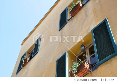 Window of Southern European restaurant 1419226