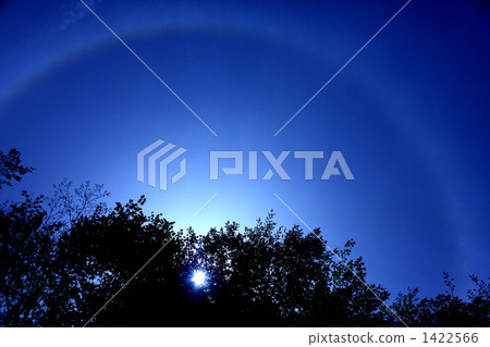 A circle of light floating in the sky 1422566