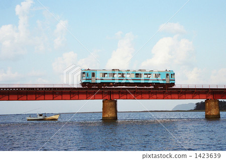 Train crossing the Yura River bridge Train crossing the Yura River bridge 1423639
