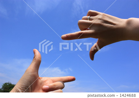 數字 手指 藍天 1424688