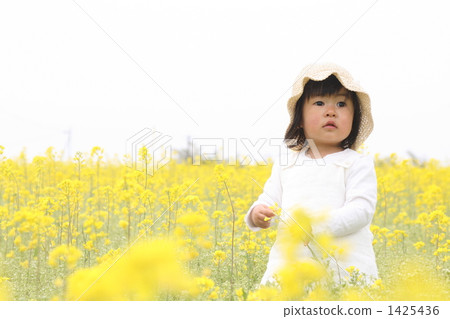 Rape flowers and children 1425436