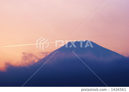 藍色富士 富士山 蒸氣足跡 1426561