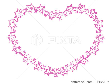 Cat connecting heart frame 1433193