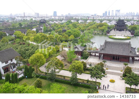 Bird's eye view of Board Gate in Suzhou City, China (looking out from Suzhou city) Bird's eye view of Board Gate in Suzhou City, China (looking out from Suzhou city) 1438733