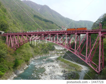 Truck train running in Kurobe gorge 1447728
