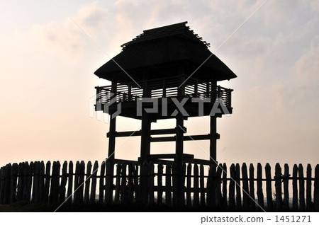 Yoshinogari river Observation tower silhouette 1451271