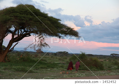 Sunset and Maasai Sunset and Maasai 1452452