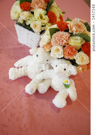 decorative flowers, teddy bear, teddy-bear 1457148
