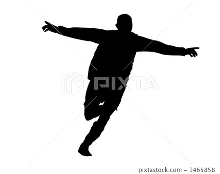Football silhouette, after the goal 1465858