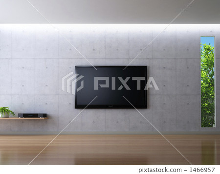 現代客廳和液晶電視 1466957