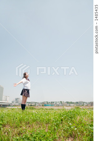 School girls who take a deep breath School girls who take a deep breath 1485435