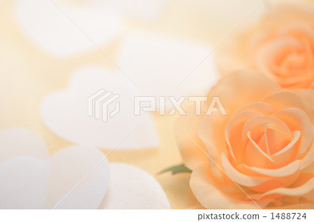 Roses' corsage and heart confetti of the heart 1488724