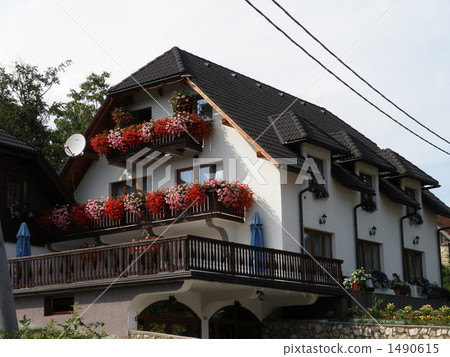 A private house filled with flowers 1490615