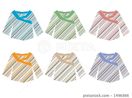 Stripe cut and sewn 6 color set - Stock Illustration [1496866] - PIXTA