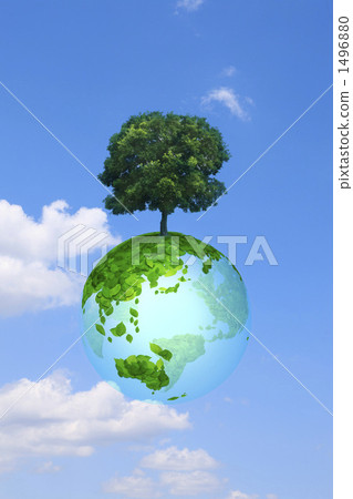 Ecology image of the globe and one tree 1496880